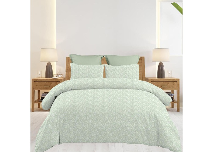 Σετ υπέρδιπλα σεντόνια Emily olive από 100% βαμβάκι 245x260εκ.