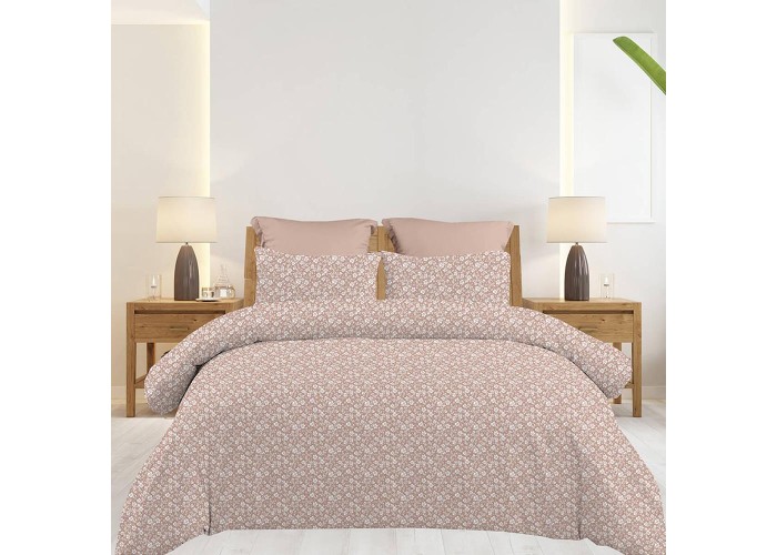 Σετ υπέρδιπλα σεντόνια Emily chocolat από 100% βαμβάκι 245x260εκ.