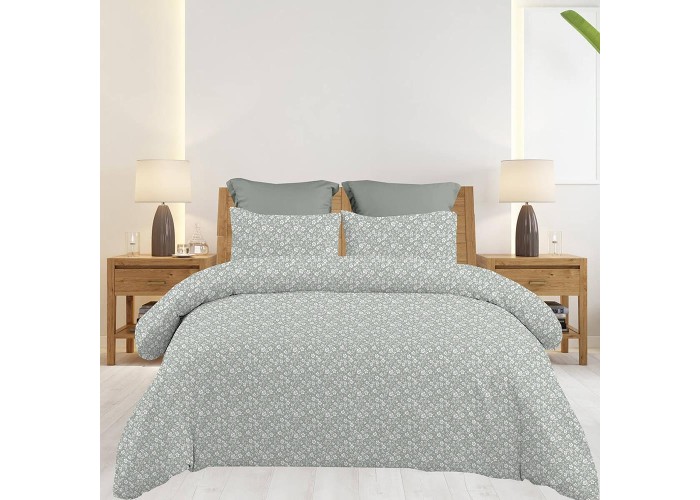 Σετ υπέρδιπλα σεντόνια Emily grey από 100% βαμβάκι 245x260εκ.