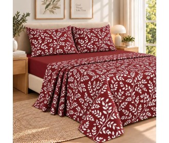 Σετ υπέρδιπλα σεντόνια Irida redwine από 100% βαμβάκι 245x260εκ. Σετ υπέρδιπλα σεντόνια Irida redwine από 100% βαμβάκι 245x260εκ.
