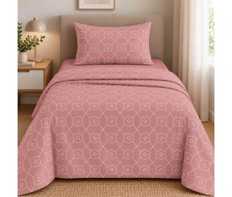 Σετ σεντόνια μονά Giulia dusty rose από 100% βαμβάκι 175x260εκ. Σετ σεντόνια μονά Giulia dusty rose από 100% βαμβάκι 175x260εκ.
