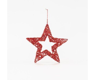 Αστέρι κρεμαστό, πλέγμα, κόκκινο, 25εκ. Αστέρι κρεμαστό, πλέγμα, κόκκινο, 25εκ.