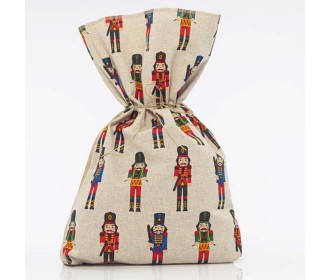 Σάκος υφασμάτινος μπεζ με καρυοθραύστες, 34x47εκ.