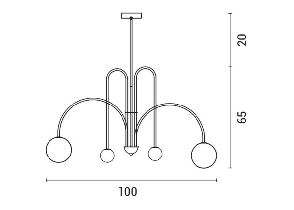 Φωτιστικό οροφής από μέταλλο και γυαλί Y85xØ100εκ. Φωτιστικό οροφής από μέταλλο και γυαλί Y85xØ100εκ.