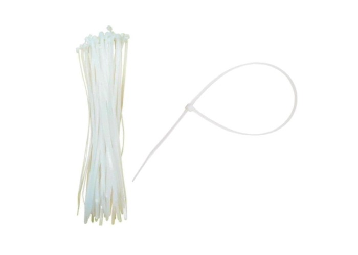 Δεματικά καλωδίων λευκά 20εκ x 2.5mm 100τεμ. Δεματικά καλωδίων λευκά 20εκ x 2.5mm 100τεμ.