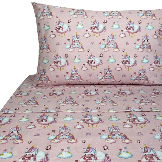Σετ παιδικά σεντόνια μονά baby sweet unicorn από 100% βαμβάκι 175x260εκ. Σετ παιδικά σεντόνια μονά baby sweet unicorn από 100% βαμβάκι 175x260εκ.