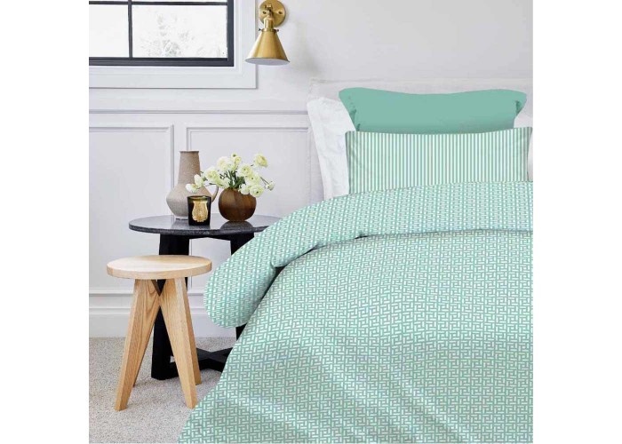 Σετ σεντόνια μονά Maira petrol από 100% βαμβάκι 175x260εκ.