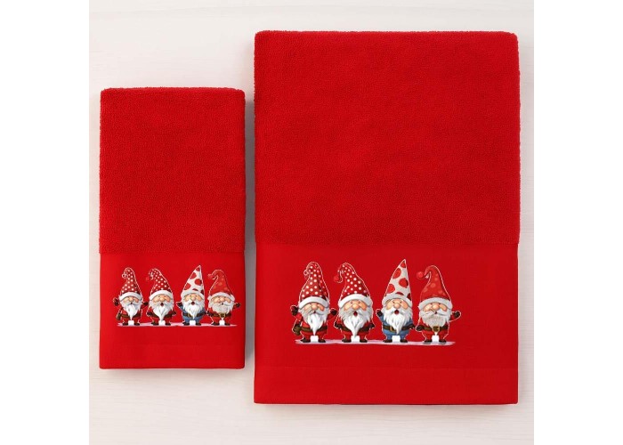 Σετ χριστουγεννιάτικες πετσέτες Santa Claus 100% βαμβάκι πεννιε 500gsm