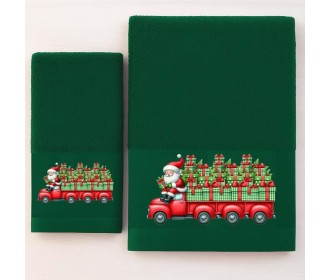 Σετ χριστουγεννιάτικες πετσέτες Santa gift 100% βαμβάκι πεννιε 500gsm Σετ χριστουγεννιάτικες πετσέτες Santa gift 100% βαμβάκι πεννιε 500gsm