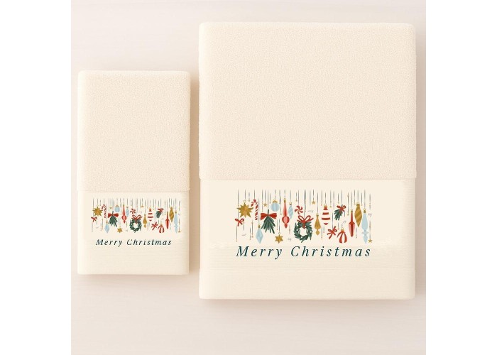 Σετ χριστουγεννιάτικες πετσέτες Merry Christmas 100% βαμβάκι πεννιε 500gsm