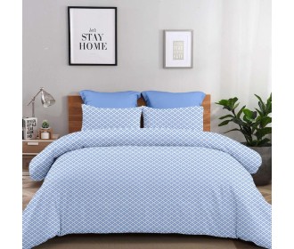 Σετ σεντόνια μονά Claudia μπλε από 100% βαμβάκι 175x260εκ.