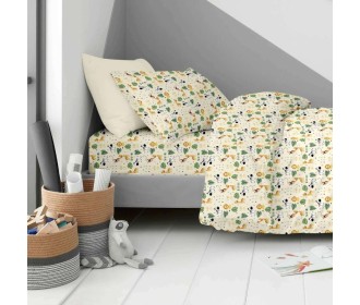 Σετ παιδικά σεντόνια μονά safari - zoo από 100% βαμβάκι 170x260εκ.