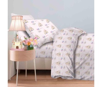 Σετ παιδικά σεντόνια μονά unicorn fly από 100% βαμβάκι 170x260εκ.