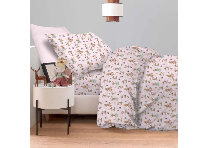 Σετ παιδικά σεντόνια μονά fairy girl από 100% βαμβάκι 170x260εκ.