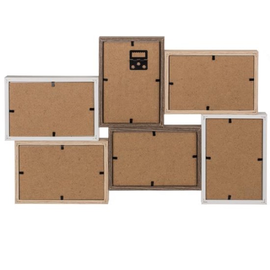 Κορνίζα επιτοίχια ξύλινη 6 θέσεων καφέ Y32x50x3εκ. Κορνίζα επιτοίχια ξύλινη 6 θέσεων καφέ Y32x50x3εκ.