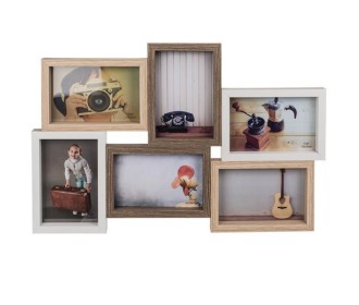 Κορνίζα επιτοίχια ξύλινη 6 θέσεων καφέ Y32x50x3εκ. Κορνίζα επιτοίχια ξύλινη 6 θέσεων καφέ Y32x50x3εκ.