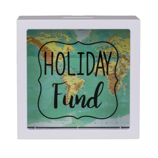 Κουμπαράς -  κορνίζα πλαστικός Holiday Fund 15x15x5εκ.