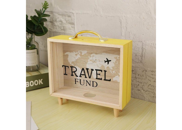 Κουμπαράς - κορνίζα ξύλινος Travel Fund Υ12x20,5x5εκ. Κουμπαράς - κορνίζα ξύλινος Travel Fund Υ12x20,5x5εκ.
