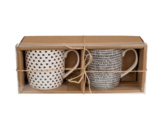 Κούπες σετ 2 τμχ με ασπρόμαυρα μοτίβα 8,6x9,2εκ. Κούπες σετ 2 τμχ με ασπρόμαυρα μοτίβα 8,6x9,2εκ.