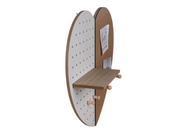 Πίνακας σημειώσεων φελλού σε σχήμα καρδιάς με 1 ράφι, Υ45x49x4εκ.