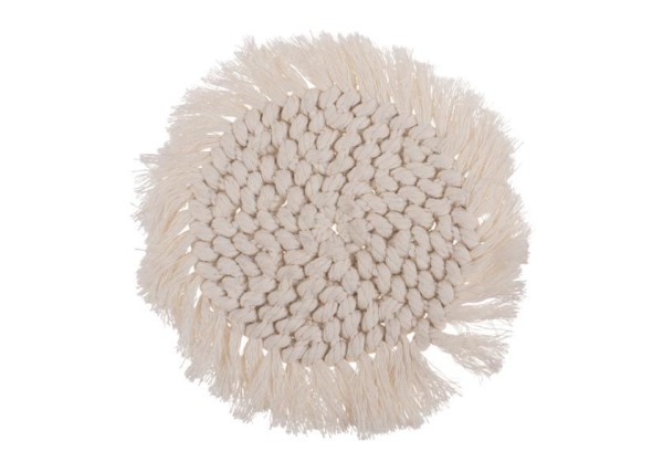 Σουβέρ από μακραμέ, σετ των 2, μπεζ, Ø10εκ. Σουβέρ από μακραμέ, σετ των 2, μπεζ, Ø10εκ.