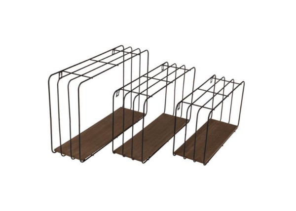 Σετ 3 επιτοίχια ράφια μεταλλικά με ξύλινη βάση, μαύρο 40x10xΥ24εκ., 34x10xΥ20εκ., 30x10xΥ17εκ. Σετ 3 επιτοίχια ράφια μεταλλικά με ξύλινη βάση, μαύρο 40x10xΥ24εκ., 34x10xΥ20εκ., 30x10xΥ17εκ.