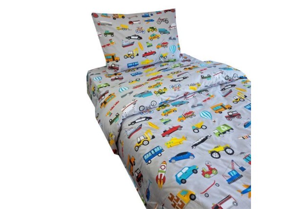 Σετ παιδικά σεντόνια μονά Transport από 100% βαμβάκι 175x260εκ. Σετ παιδικά σεντόνια μονά Transport από 100% βαμβάκι 175x260εκ.