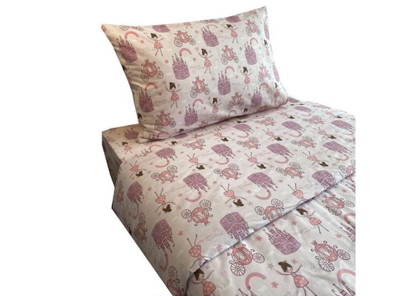 Σετ παιδικά σεντόνια μονά Fairytales από 100% βαμβάκι 175x260εκ. Σετ παιδικά σεντόνια μονά Fairytales από 100% βαμβάκι 175x260εκ.