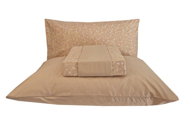 Σετ σεντόνια μονά ACANTUS beige από 100% βαμβάκι 175x260εκ. Σετ σεντόνια μονά ACANTUS beige από 100% βαμβάκι 175x260εκ.