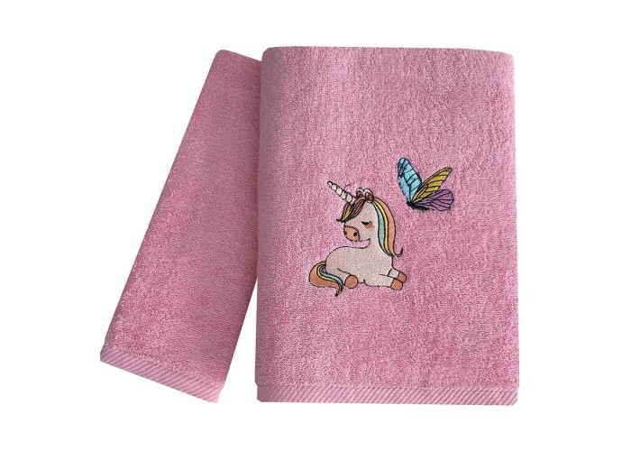 Σετ παιδικές πετσέτες Fairy Unicorn 100% βαμβάκι πεννιε 480gsm
