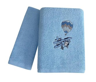 Σετ παιδικές πετσέτες Sky fly 100% βαμβάκι πεννιε 480gsm Σετ παιδικές πετσέτες Sky fly 100% βαμβάκι πεννιε 480gsm