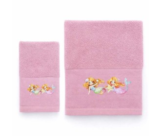 Σετ παιδικές πετσέτες Mermaids 100% βαμβάκι πεννιε 480gsm