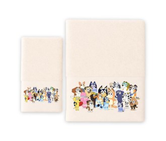 Σετ παιδικές πετσέτες Dogs Family ecru 100% βαμβάκι πεννιε 480gsm Σετ παιδικές πετσέτες Dogs Family ecru 100% βαμβάκι πεννιε 480gsm