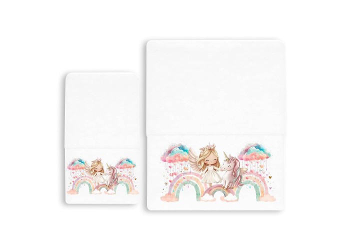 Σετ παιδικές πετσέτες Unicorn Fly 100% βαμβάκι πεννιε 480gsm Σετ παιδικές πετσέτες Unicorn Fly 100% βαμβάκι πεννιε 480gsm