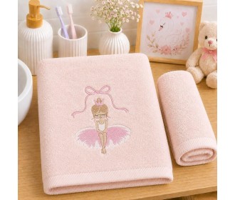 Σετ παιδικές πετσέτες Ballet Girl 100% βαμβάκι πεννιε 500gsm Σετ παιδικές πετσέτες Ballet Girl 100% βαμβάκι πεννιε 500gsm