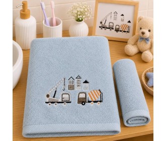 Σετ παιδικές πετσέτες Trucks 100% βαμβάκι πεννιε 500gsm Σετ παιδικές πετσέτες Trucks 100% βαμβάκι πεννιε 500gsm