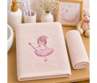 Σετ παιδικές πετσέτες Fairytale Girl 100% βαμβάκι πεννιε 500gsm Σετ παιδικές πετσέτες Fairytale Girl 100% βαμβάκι πεννιε 500gsm