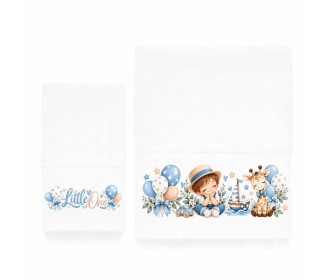 Σετ παιδικές πετσέτες Little One Boy 100% βαμβάκι πεννιε 500gsm Σετ παιδικές πετσέτες Little One Boy 100% βαμβάκι πεννιε 500gsm
