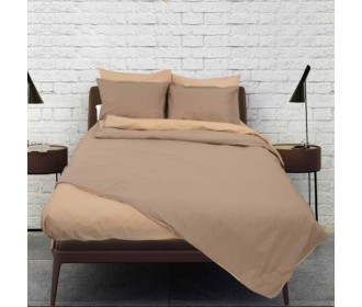 Σετ σεντόνια μονά RAINBOW Smoke-Beige από 50% βαμβάκι 160x250εκ.