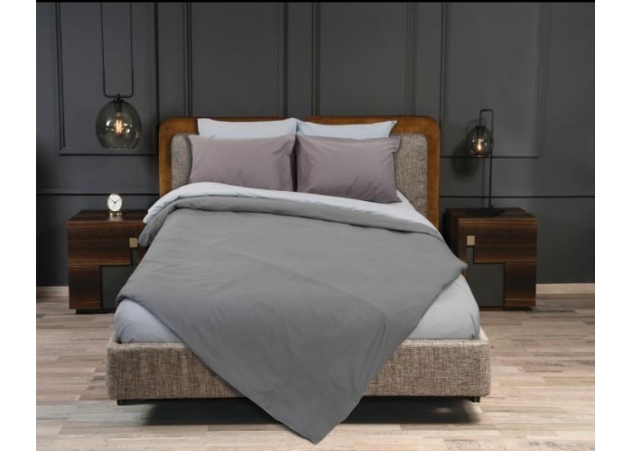 Σετ σεντόνια μονά RAINBOW Grey-Ice grey από 50% βαμβάκι 160x250εκ.
