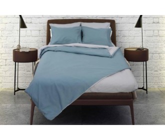 Σετ σεντόνια υπέρδιπλα RAINBOW Blue-Ice grey από 50% βαμβάκι 220x250εκ.