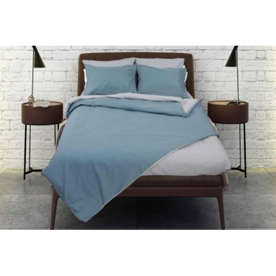 Σετ σεντόνια υπέρδιπλα RAINBOW Blue-Ice grey από 50% βαμβάκι 220x250εκ. Σετ σεντόνια υπέρδιπλα RAINBOW Blue-Ice grey από 50% βαμβάκι 220x250εκ.