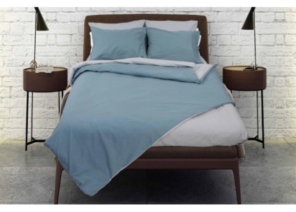 Σετ σεντόνια υπέρδιπλα RAINBOW Blue-Ice grey από 50% βαμβάκι 220x250εκ.