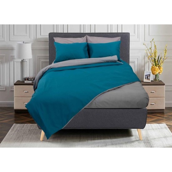 Σετ σεντόνια υπέρδιπλα RAINBOW Emerald-Grey από 50% βαμβάκι 220x250εκ. Σετ σεντόνια υπέρδιπλα RAINBOW Emerald-Grey από 50% βαμβάκι 220x250εκ.
