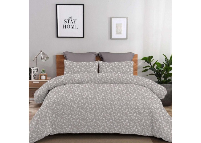 Σετ υπέρδιπλα σεντόνια Gloria Grey από 100% βαμβάκι 245x260εκ.