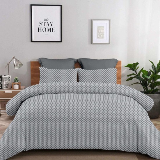 Σετ σεντόνια μονά Olivia grey από 100% βαμβάκι 175x260εκ. Σετ σεντόνια μονά Olivia grey από 100% βαμβάκι 175x260εκ.