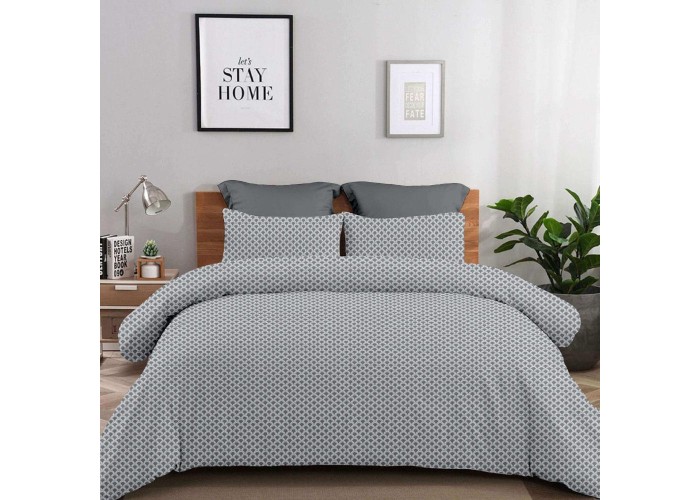 Σετ σεντόνια μονά Olivia grey από 100% βαμβάκι 175x260εκ.