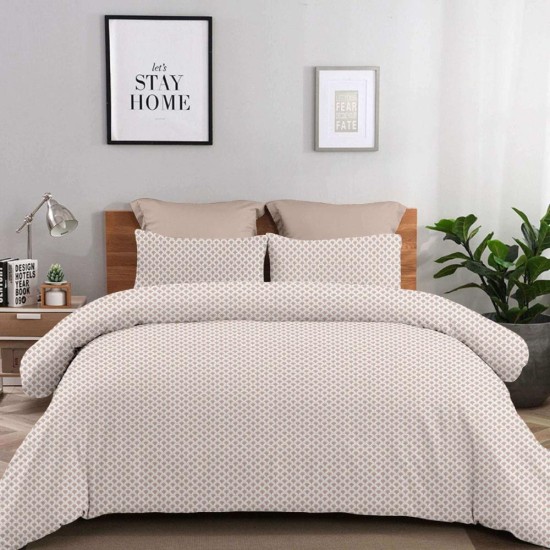 Σετ σεντόνια μονά Olivia beige από 100% βαμβάκι 175x260εκ. Σετ σεντόνια μονά Olivia beige από 100% βαμβάκι 175x260εκ.