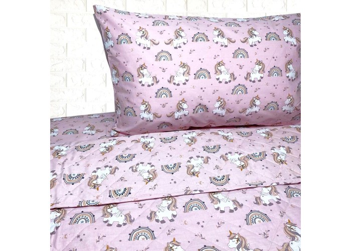 Σετ παιδικά σεντόνια μονά unicorn boho από 100% βαμβάκι 175x260εκ. Σετ παιδικά σεντόνια μονά unicorn boho από 100% βαμβάκι 175x260εκ.