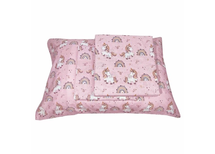 Σετ παιδικά σεντόνια μονά unicorn boho από 100% βαμβάκι 175x260εκ. Σετ παιδικά σεντόνια μονά unicorn boho από 100% βαμβάκι 175x260εκ.